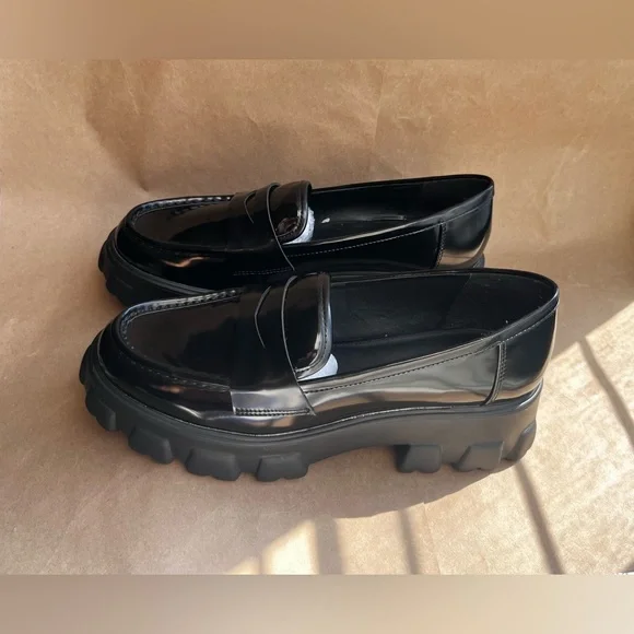 Bar III Black Platform Loafers Shoes Size 10 M - Picture 2 of 12